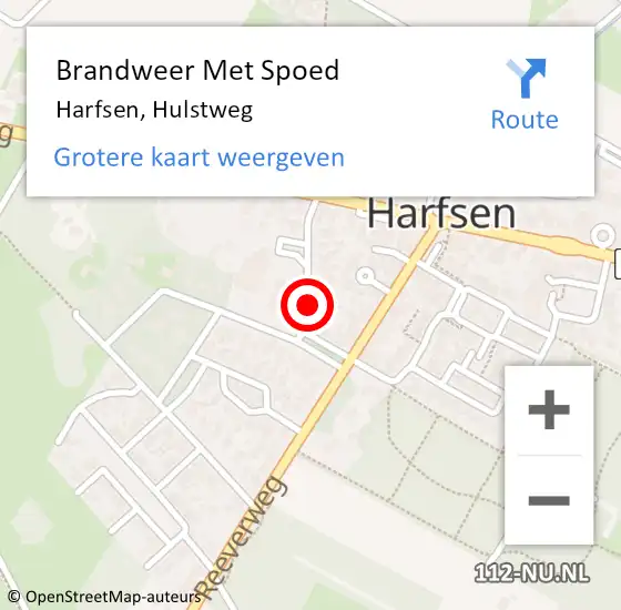 Locatie op kaart van de 112 melding: Brandweer Met Spoed Naar Harfsen, Hulstweg op 23 februari 2017 17:35