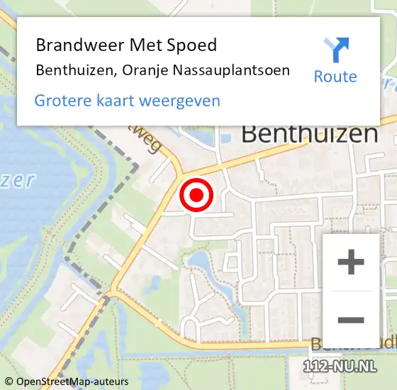 Locatie op kaart van de 112 melding: Brandweer Met Spoed Naar Benthuizen, Oranje Nassauplantsoen op 23 februari 2017 18:21