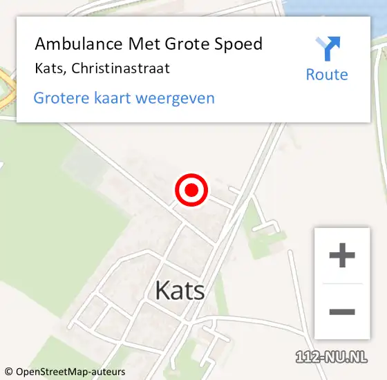 Locatie op kaart van de 112 melding: Ambulance Met Grote Spoed Naar Kats, Christinastraat op 23 februari 2017 18:53