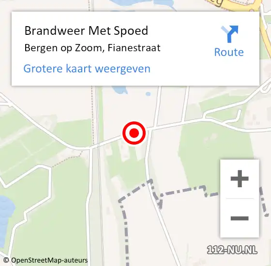 Locatie op kaart van de 112 melding: Brandweer Met Spoed Naar Bergen op Zoom, Fianestraat op 23 februari 2017 21:05