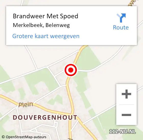 Locatie op kaart van de 112 melding: Brandweer Met Spoed Naar Merkelbeek, Belenweg op 23 februari 2017 22:31