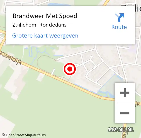 Locatie op kaart van de 112 melding: Brandweer Met Spoed Naar Zuilichem, Rondedans op 23 februari 2017 22:50