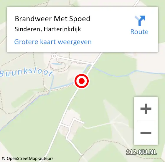 Locatie op kaart van de 112 melding: Brandweer Met Spoed Naar Sinderen, Harterinkdijk op 24 februari 2017 05:45