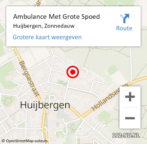 Locatie op kaart van de 112 melding: Ambulance Met Grote Spoed Naar Huijbergen, Zonnedauw op 24 februari 2017 09:41