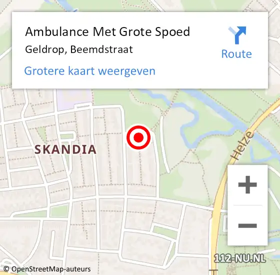 Locatie op kaart van de 112 melding: Ambulance Met Grote Spoed Naar Geldrop, Beemdstraat op 24 februari 2017 14:24