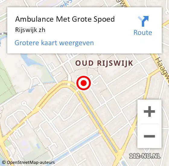 Locatie op kaart van de 112 melding: Ambulance Met Grote Spoed Naar Rijswijk zh op 24 februari 2017 17:02