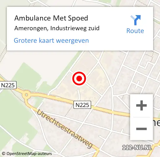 Locatie op kaart van de 112 melding: Ambulance Met Spoed Naar Amerongen, Industrieweg zuid op 24 februari 2017 17:59