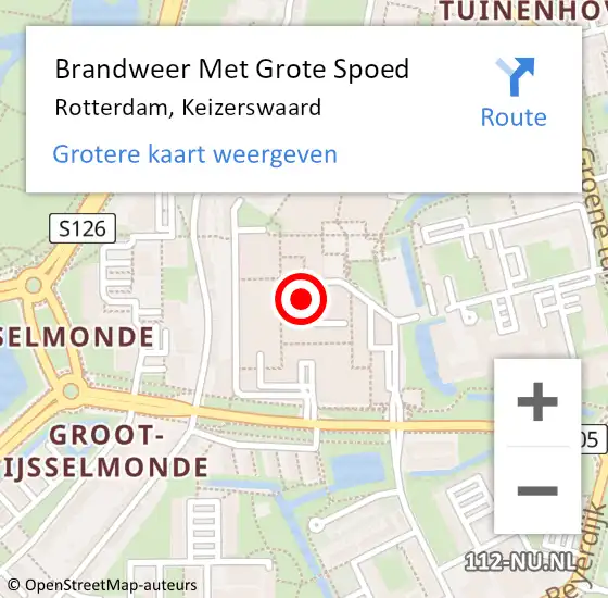 Locatie op kaart van de 112 melding: Brandweer Met Grote Spoed Naar Rotterdam, Keizerswaard op 24 februari 2017 18:00