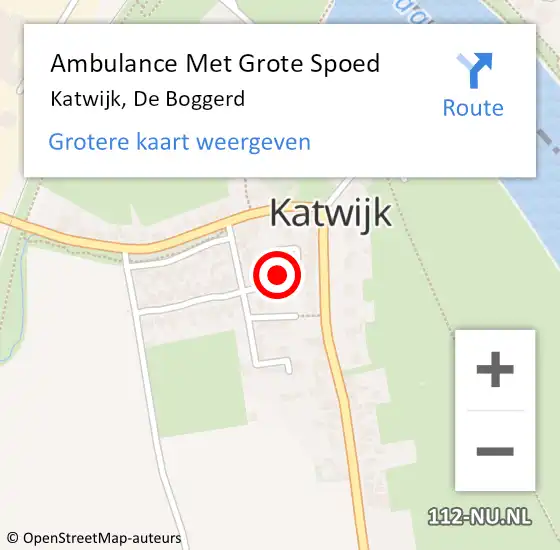 Locatie op kaart van de 112 melding: Ambulance Met Grote Spoed Naar Katwijk, De Boggerd op 24 februari 2017 19:00