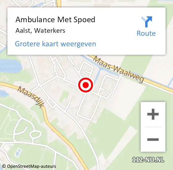 Locatie op kaart van de 112 melding: Ambulance Met Spoed Naar Aalst, Waterkers op 25 februari 2017 01:50