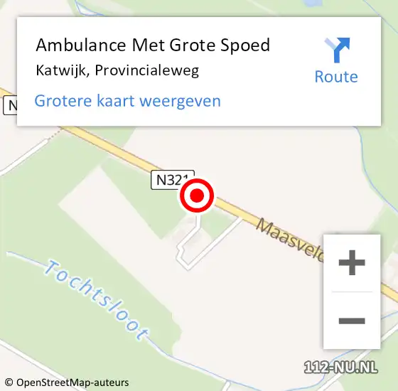 Locatie op kaart van de 112 melding: Ambulance Met Grote Spoed Naar Katwijk, Provincialeweg op 25 februari 2017 04:37