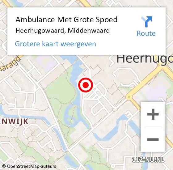 Locatie op kaart van de 112 melding: Ambulance Met Grote Spoed Naar Heerhugowaard, Middenwaard op 26 februari 2017 14:10