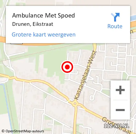Locatie op kaart van de 112 melding: Ambulance Met Spoed Naar Drunen, Eikstraat op 12 januari 2014 15:12