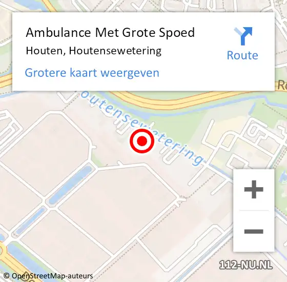 Locatie op kaart van de 112 melding: Ambulance Met Grote Spoed Naar Houten, Houtensewetering op 1 maart 2017 06:57