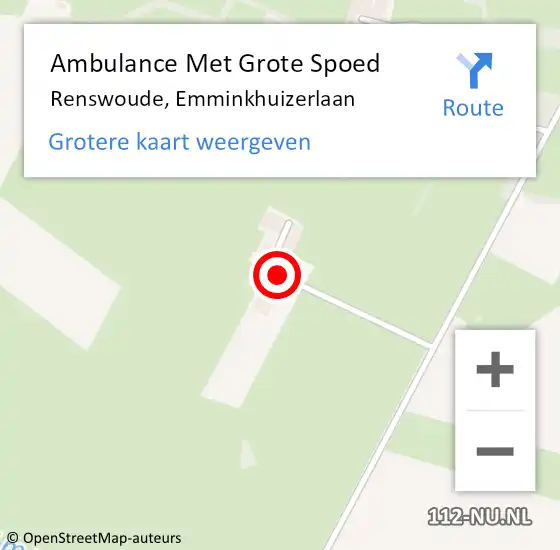 Locatie op kaart van de 112 melding: Ambulance Met Grote Spoed Naar Renswoude, Emminkhuizerlaan op 1 maart 2017 22:16