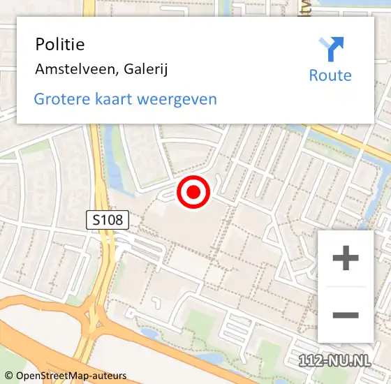 Locatie op kaart van de 112 melding: Politie Amstelveen, Galerij op 2 maart 2017 14:10