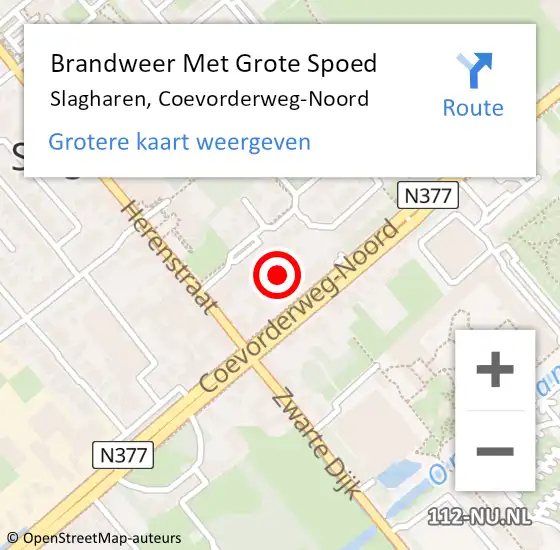 Locatie op kaart van de 112 melding: Brandweer Met Grote Spoed Naar Slagharen, Coevorderweg-Noord op 3 maart 2017 10:31