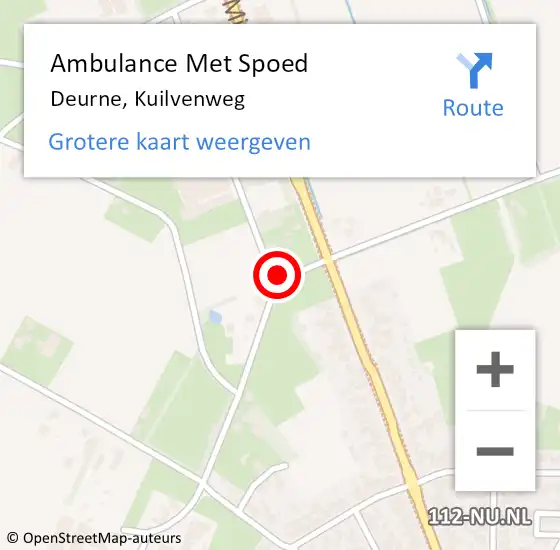 Locatie op kaart van de 112 melding: Ambulance Met Spoed Naar Deurne, Kuilvenweg op 3 maart 2017 15:20