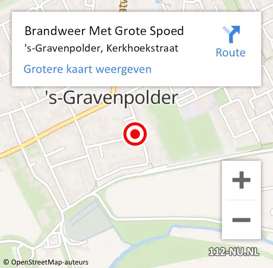 Locatie op kaart van de 112 melding: Brandweer Met Grote Spoed Naar 's-Gravenpolder, Kerkhoekstraat op 3 maart 2017 17:07