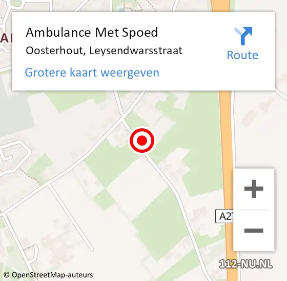 Locatie op kaart van de 112 melding: Ambulance Met Spoed Naar Oosterhout, Leysendwarsstraat op 3 maart 2017 23:50