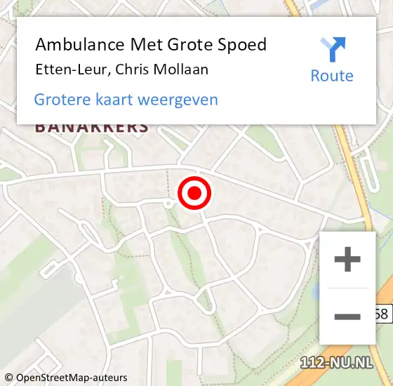 Locatie op kaart van de 112 melding: Ambulance Met Grote Spoed Naar Etten-Leur, Chris Mollaan op 4 maart 2017 06:13