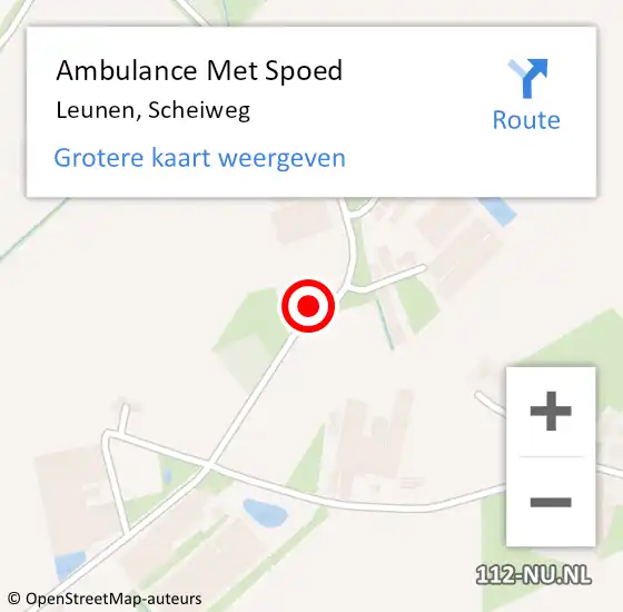 Locatie op kaart van de 112 melding: Ambulance Met Spoed Naar Leunen, Scheiweg op 13 januari 2014 06:17