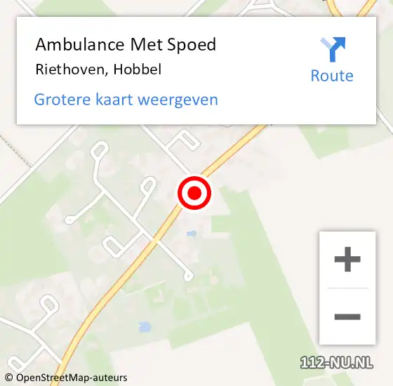 Locatie op kaart van de 112 melding: Ambulance Met Spoed Naar Riethoven, Hobbel op 4 maart 2017 20:09