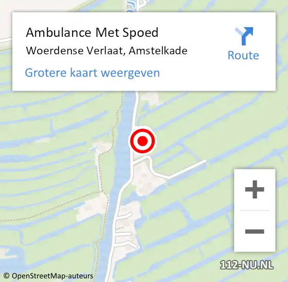 Locatie op kaart van de 112 melding: Ambulance Met Spoed Naar Woerdense Verlaat, Amstelkade op 4 maart 2017 23:02