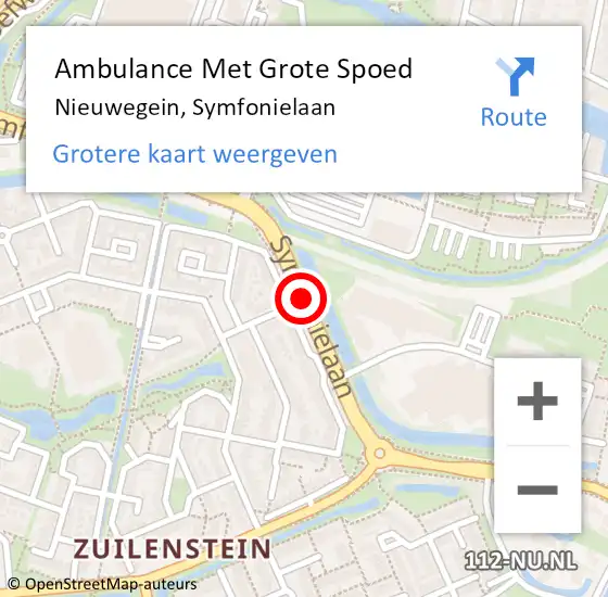 Locatie op kaart van de 112 melding: Ambulance Met Grote Spoed Naar Nieuwegein, Symfonielaan op 5 maart 2017 08:23