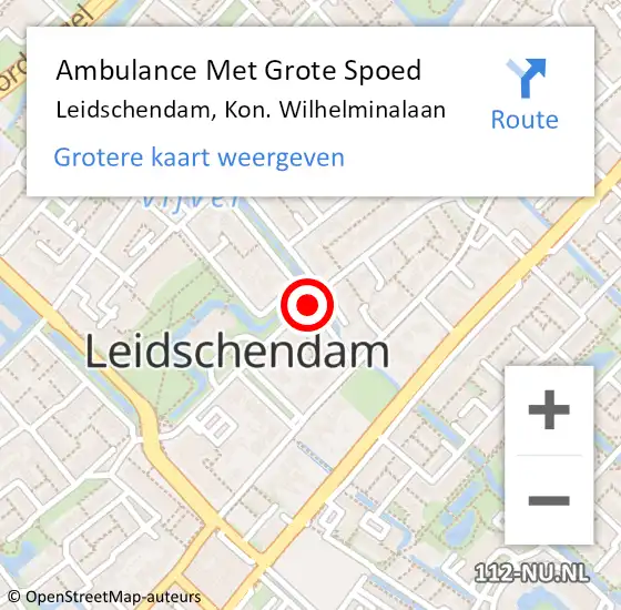 Locatie op kaart van de 112 melding: Ambulance Met Grote Spoed Naar Leidschendam, Kon. Wilhelminalaan op 5 maart 2017 15:29