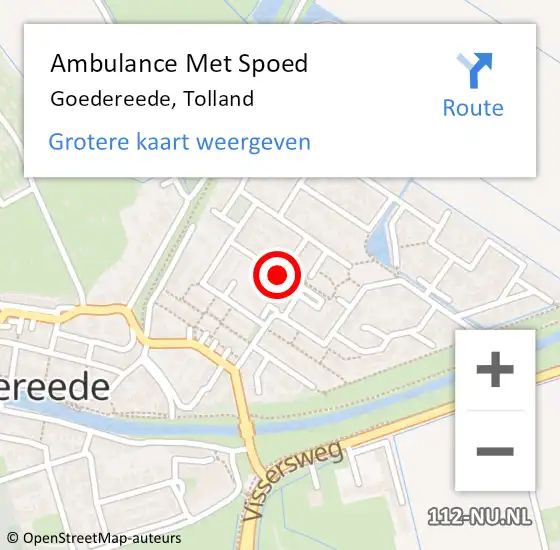 Locatie op kaart van de 112 melding: Ambulance Met Spoed Naar Goedereede, Tolland op 6 maart 2017 13:05