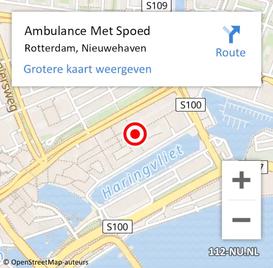 Locatie op kaart van de 112 melding: Ambulance Met Spoed Naar Rotterdam, Nieuwehaven op 9 maart 2017 09:20