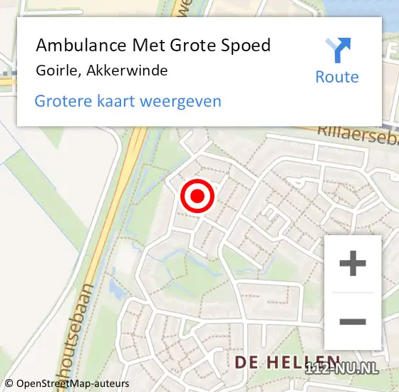Locatie op kaart van de 112 melding: Ambulance Met Grote Spoed Naar Goirle, Akkerwinde op 9 maart 2017 09:25