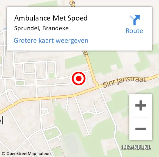 Locatie op kaart van de 112 melding: Ambulance Met Spoed Naar Sprundel, Brandeke op 9 maart 2017 15:11