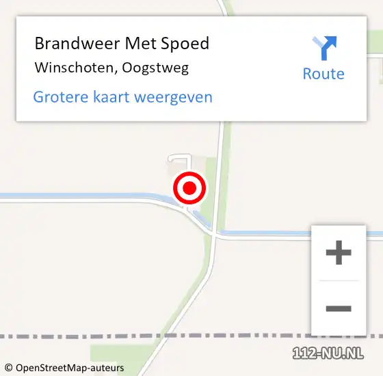 Locatie op kaart van de 112 melding: Brandweer Met Spoed Naar Winschoten, Oogstweg op 19 september 2013 09:32