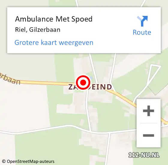 Locatie op kaart van de 112 melding: Ambulance Met Spoed Naar Riel, Gilzerbaan op 10 maart 2017 11:00