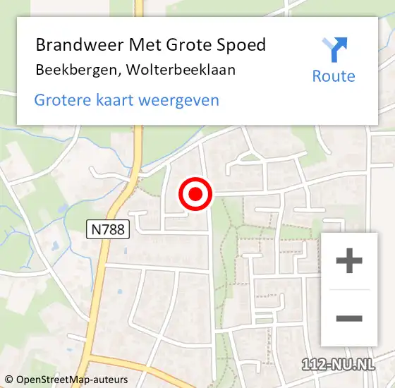 Locatie op kaart van de 112 melding: Brandweer Met Grote Spoed Naar Beekbergen, Wolterbeeklaan op 13 januari 2014 16:17