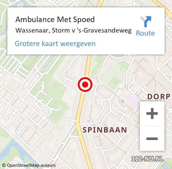 Locatie op kaart van de 112 melding: Ambulance Met Spoed Naar Wassenaar, Storm V 's-Gravesandeweg op 11 maart 2017 11:54