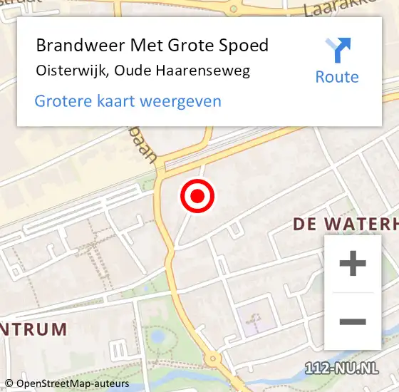 Locatie op kaart van de 112 melding: Brandweer Met Grote Spoed Naar Oisterwijk, Oude Haarenseweg op 11 maart 2017 21:49