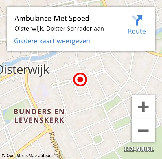 Locatie op kaart van de 112 melding: Ambulance Met Spoed Naar Oisterwijk, Dokter Schraderlaan op 13 maart 2017 00:09