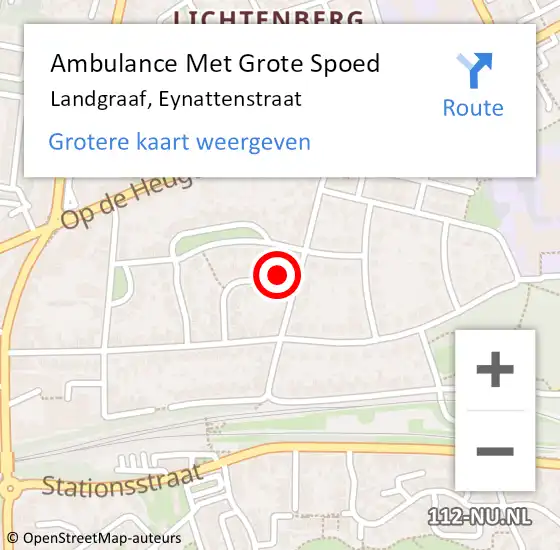 Locatie op kaart van de 112 melding: Ambulance Met Grote Spoed Naar Landgraaf, Eynattenstraat op 13 januari 2014 19:21