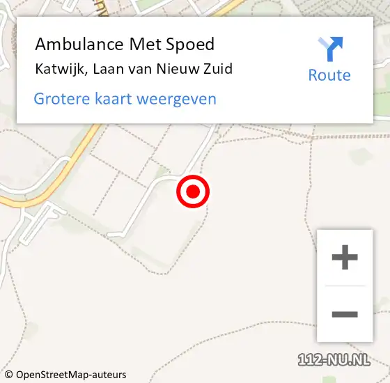 Locatie op kaart van de 112 melding: Ambulance Met Spoed Naar Katwijk, Laan van Nieuw Zuid op 13 maart 2017 16:16