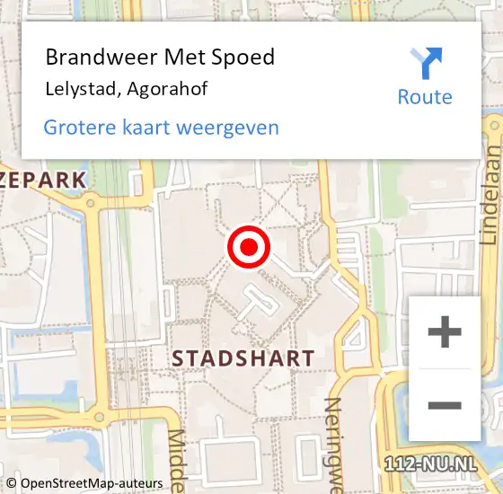 Locatie op kaart van de 112 melding: Brandweer Met Spoed Naar Lelystad, Agorahof op 13 maart 2017 20:51