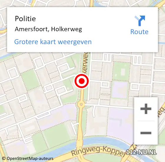 Locatie op kaart van de 112 melding: Politie Amersfoort, Holkerweg op 14 maart 2017 08:27
