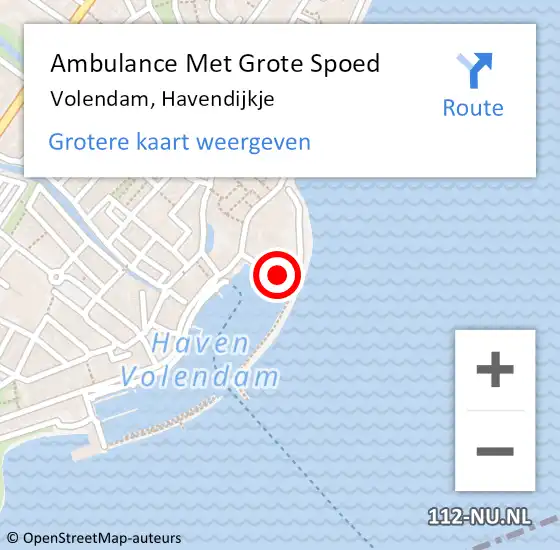 Locatie op kaart van de 112 melding: Ambulance Met Grote Spoed Naar Volendam, Havendijkje op 14 maart 2017 11:27