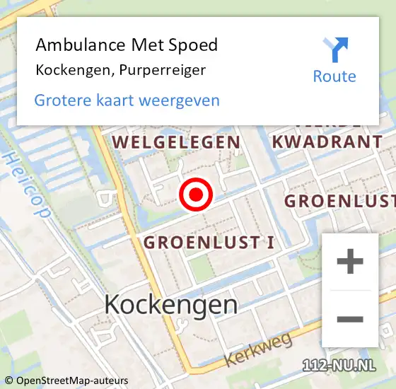 Locatie op kaart van de 112 melding: Ambulance Met Spoed Naar Kockengen, Purperreiger op 15 maart 2017 08:36