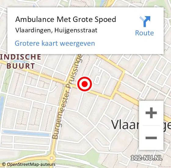 Locatie op kaart van de 112 melding: Ambulance Met Grote Spoed Naar Vlaardingen, Huijgensstraat op 15 maart 2017 14:46