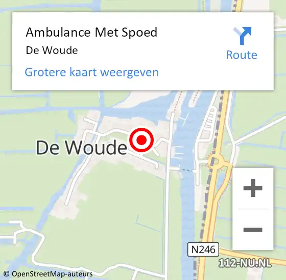 Locatie op kaart van de 112 melding: Ambulance Met Spoed Naar De Woude op 15 maart 2017 20:38