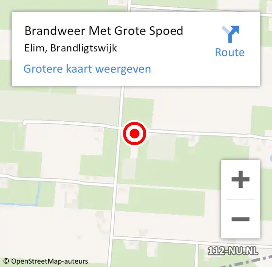 Locatie op kaart van de 112 melding: Brandweer Met Grote Spoed Naar Elim, Brandligtswijk op 14 januari 2014 07:01