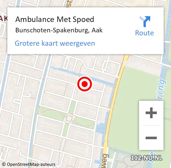 Locatie op kaart van de 112 melding: Ambulance Met Spoed Naar Bunschoten-Spakenburg, Aak op 16 maart 2017 11:01